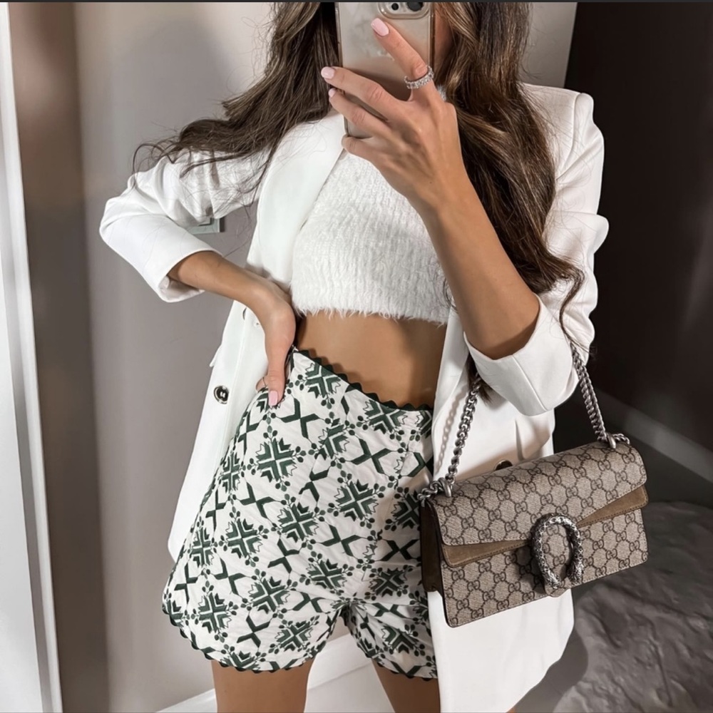 Zara Embroidered High Waisted shorts